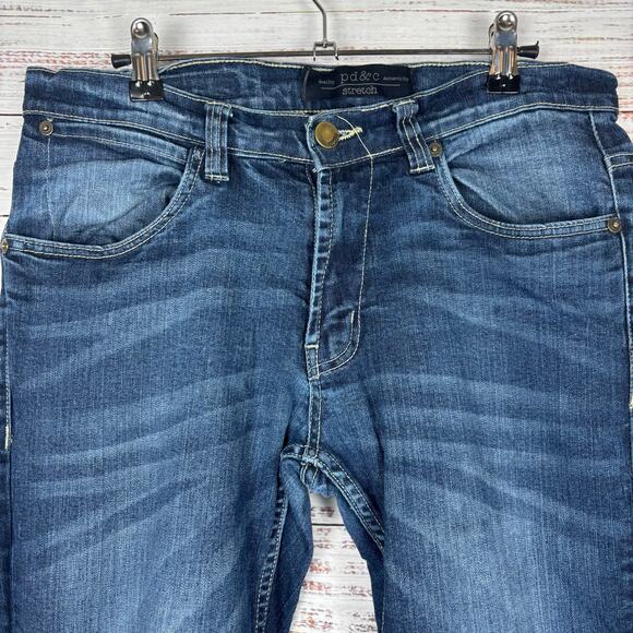 PD&C jeans straight leg size 32 distressed casual relaxed denim Slim Jeans - Picture 4 of 5